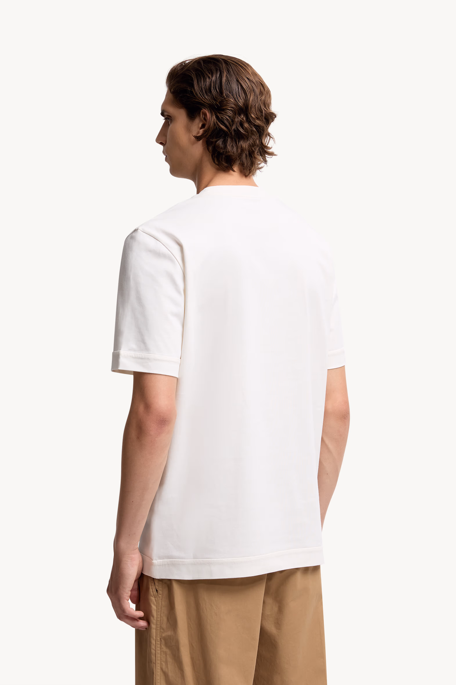 Logo Patch Cotton T-Shirt Men White Moncler 5
